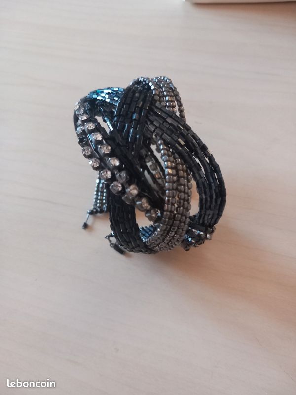 Bracelet manchette strass (image 8)