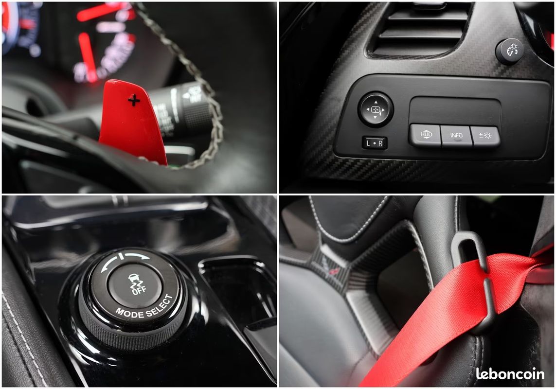 CORVETTE C7 Z06 6.2 V8 659 ch – HUD – Bose – Caméra 360° – Targa Carbone (image 37)