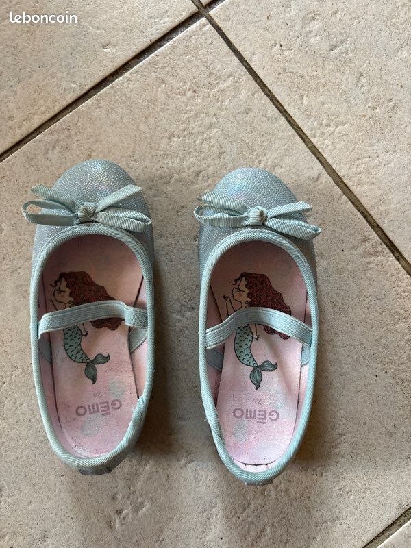 Gemo Ballerines Fille Ballerines ArgentÃ©es Babies Fille Irisees A