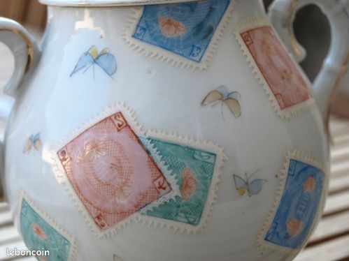 Pot couvert à anse porcelaine Asie (image 3)