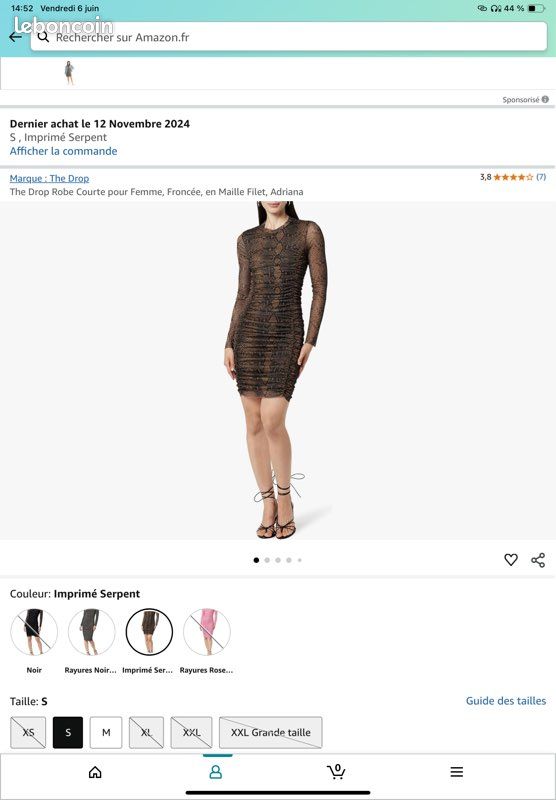 The Drop – Robe courte Adriana imprimé serpent – NEUVE (image 1)