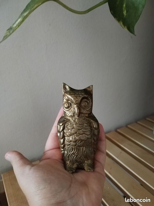 Vintage Brass Owl Figurine Statue 10cm (image 6)