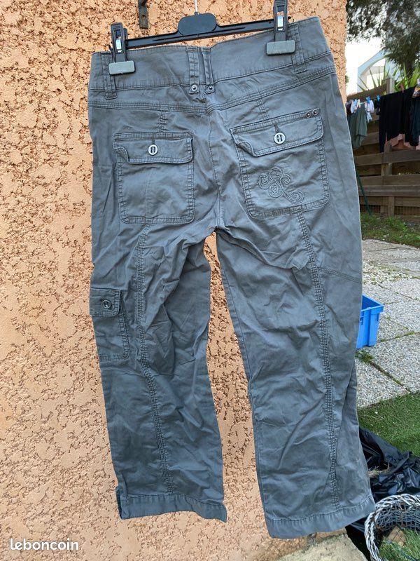 Pantalon cargo pour femme - Pantalon de travail pour femme - Pantalon palazzo - Pantalon d'été pour femme - Grande taille - Pantalon de parachute - Cargo vert - Petit pyjama pour