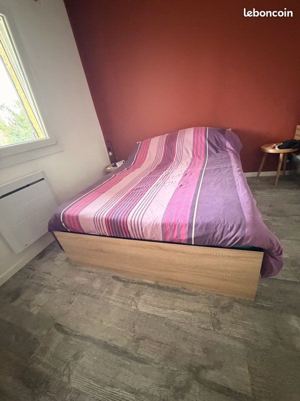Lit 140/190 + sommier + matelas (image 1)