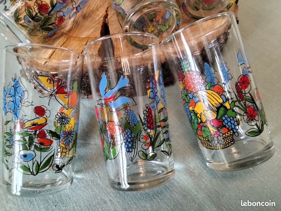 Gourmette Vintage Des Années 60 - 5 Maillons Avec Verre Type Vitrail - 20,5 Cm - Alliage Métal Gris