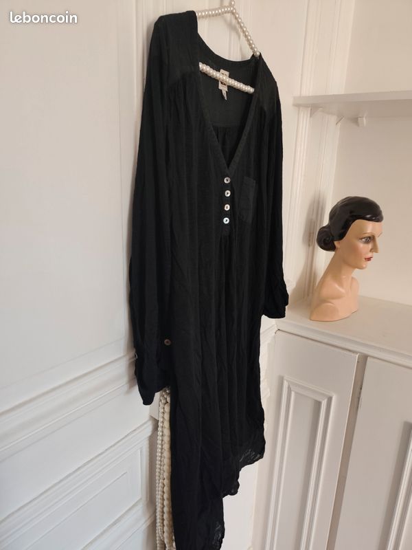 Robe mi-longue noire Anne Klein (image 2)