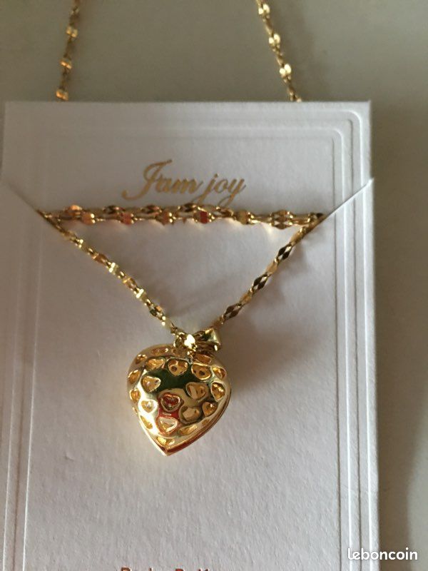 Chaîne avec pendentif , Coeur ,en Acier inoxydable doré (image 5)