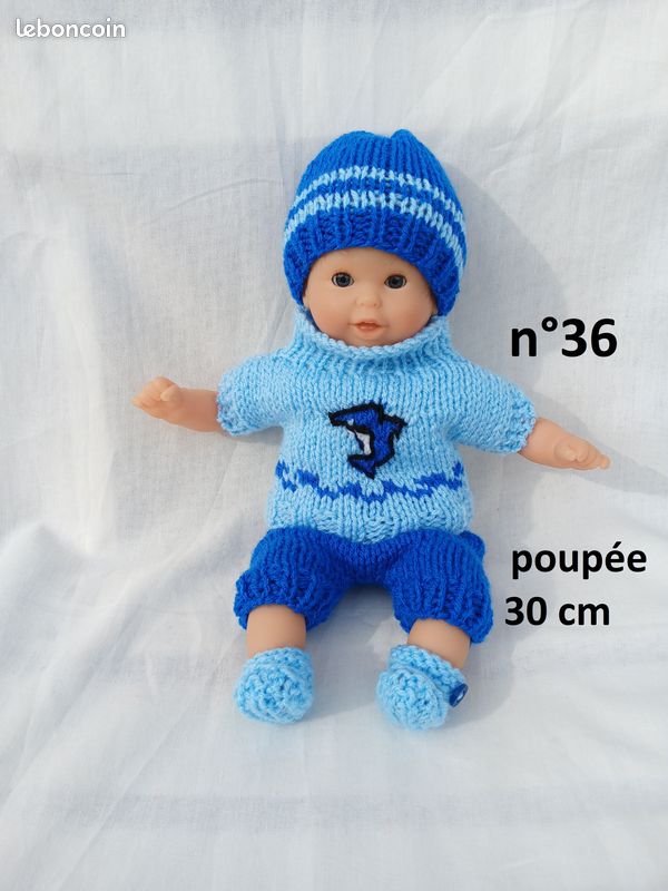Tenue Pour Poupée 50-55 Cm – Robe Avec Bonnet, Chaussettes, Sac Et Cintre – 5 étoiles