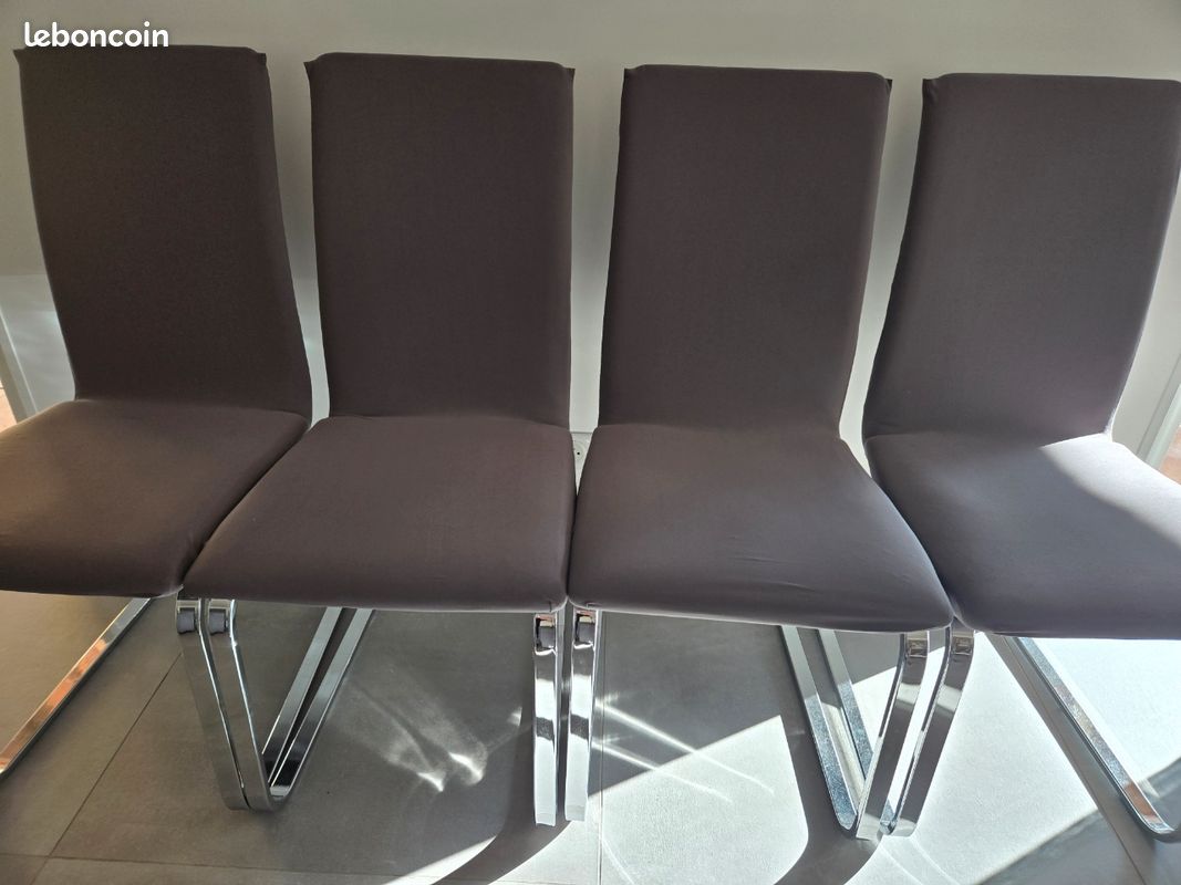 Chaises simili et chrome (image 1)