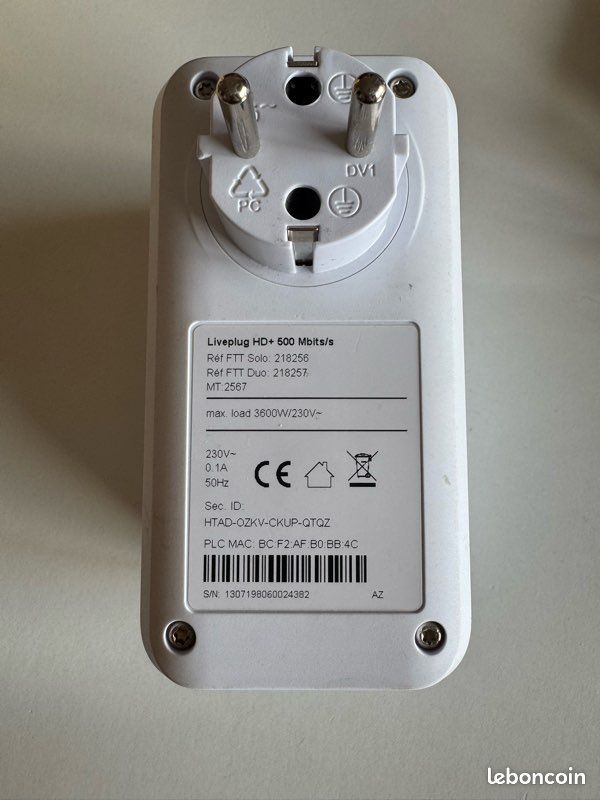 Lot De 2 CPL Orange Liveplug 500 Mbps - Blanc - Occasion