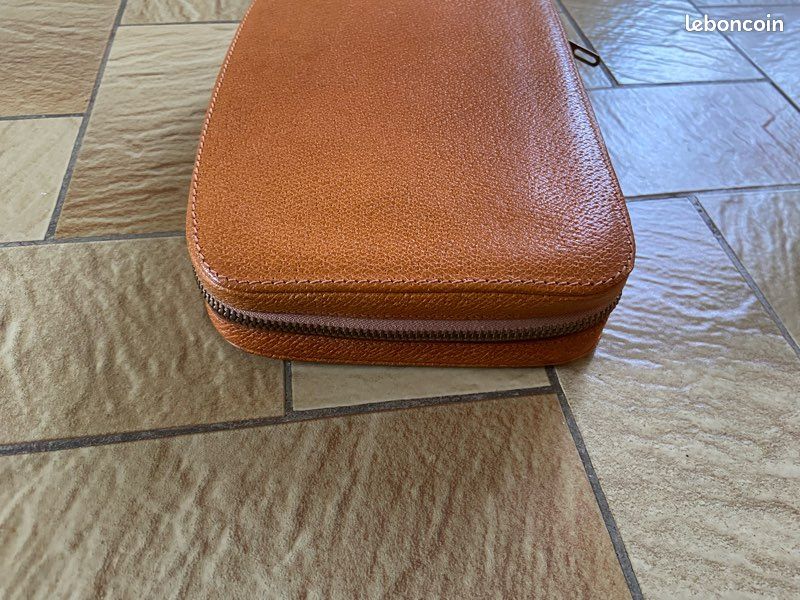 Trousse De Voyage Vintage Des Années 1960 - Faux Cuir Noir - Occasion