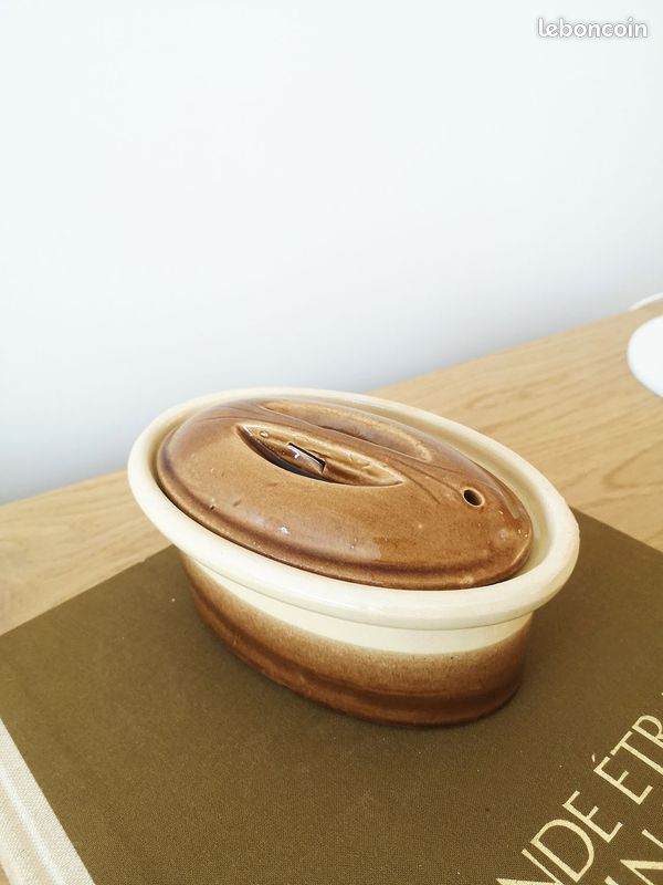 Petit pot à terrine ou beurrier vintage en parfait état champêtre campagne (image 5)