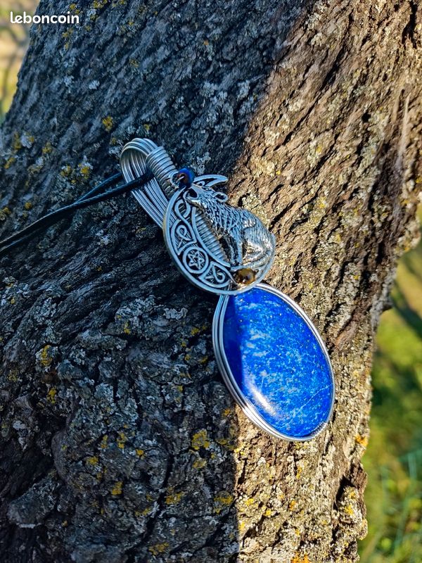Collier pierre naturelle lapis-lazuli (image 6)