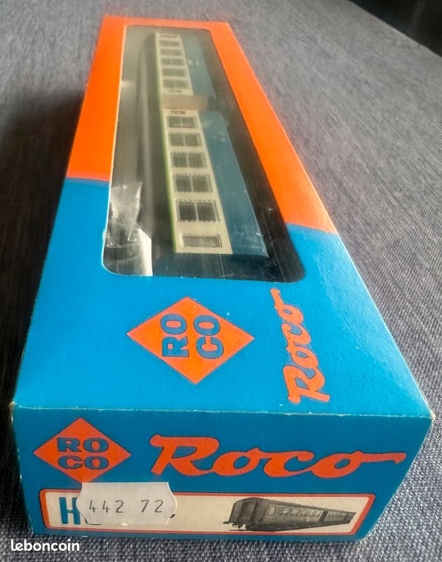 ROCO voiture voyageurs à 2 étages 1ière + 2ième classe vert/blanc DB 45285 NEUF