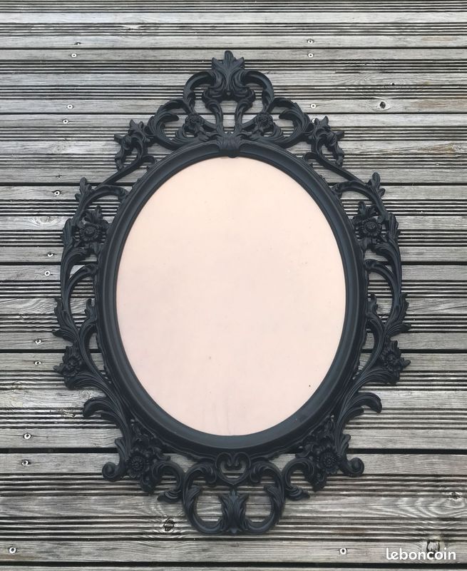 Miroir Mural Baroque/rococo Noir Et Or - 90x70 Cm - Reproduction - Neuf - Décoration Intérieure