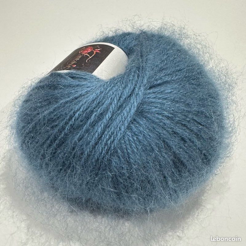Laine et kid mohair Douce Lana bleu jean 16 pelotes de 50g 145m (image 5)