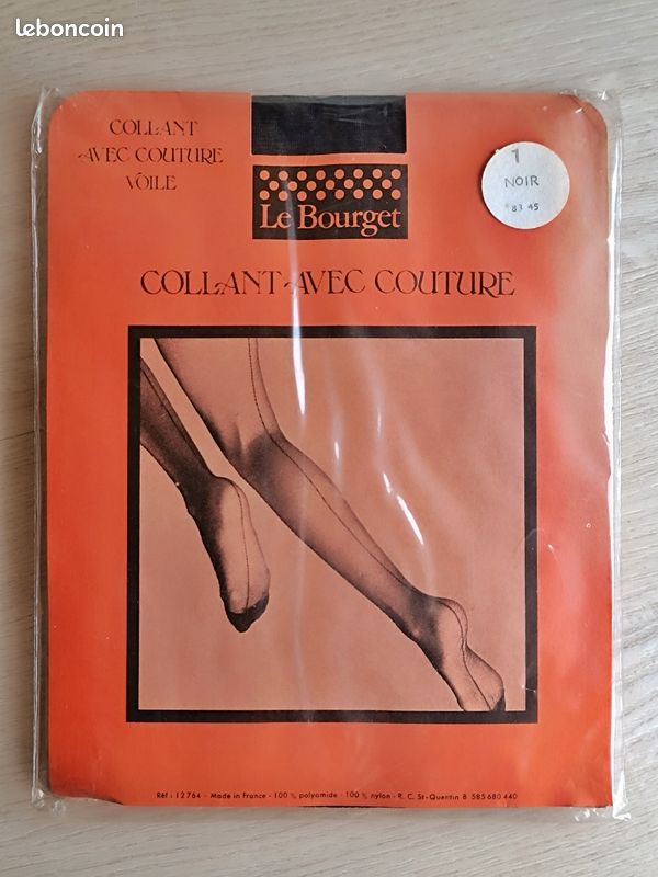 Collant Couture Voile Noir vintage T1 (image 1)