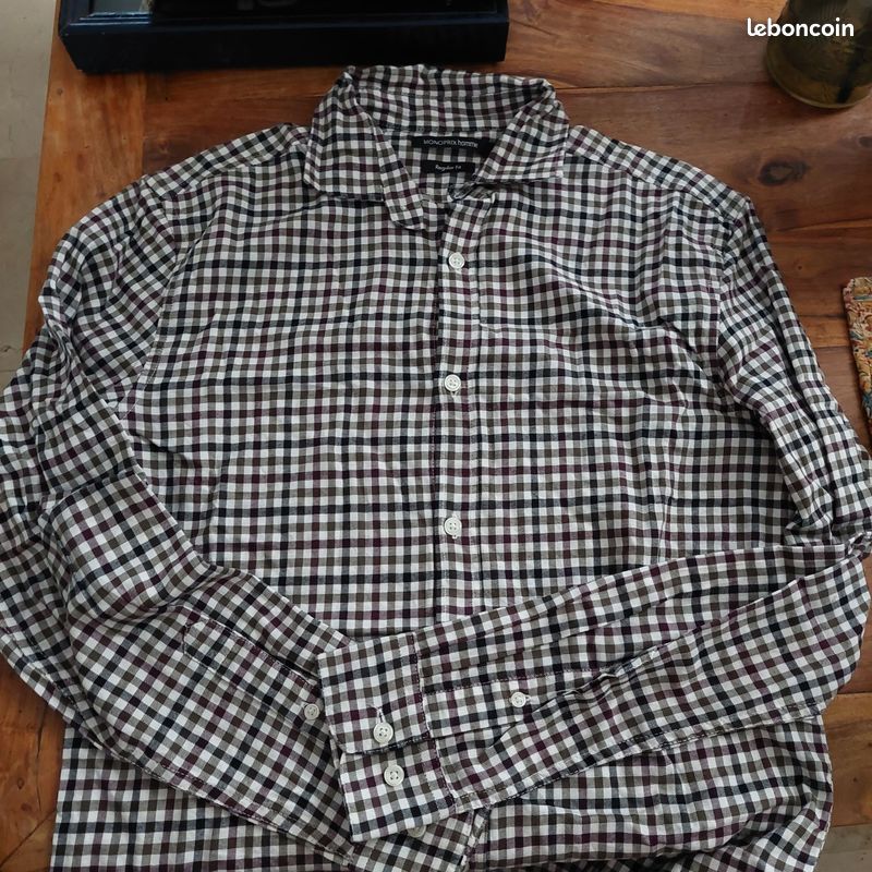 Chemise monoprix homme carreaux jamais portée neuve taille S (image 1)