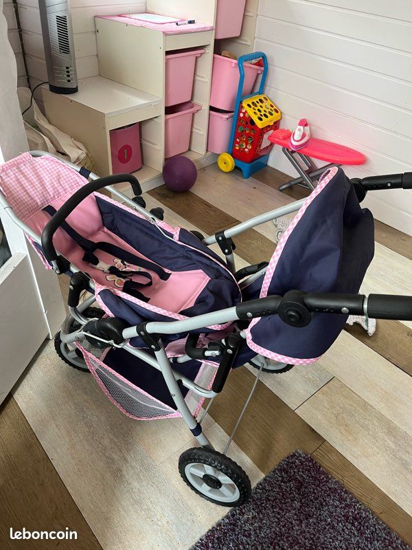 Poussette Poupon Poussette Jouet Minnie Poussette Double Poupée Et