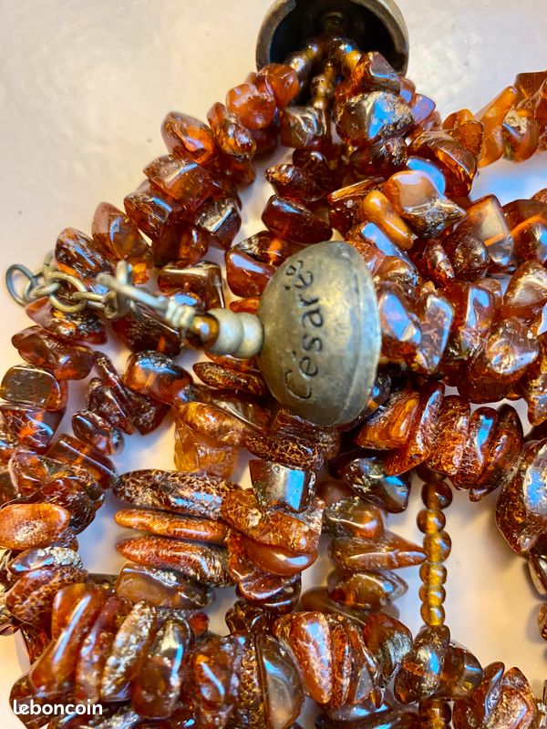 Collier Vintage Ethnique Créateur Césarée Paris - Laiton, Style Reminiscence/ Ricci, Occasion