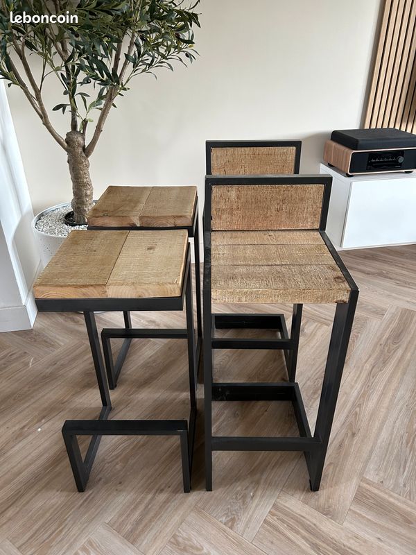 4 tabourets loft industriel (image 3)