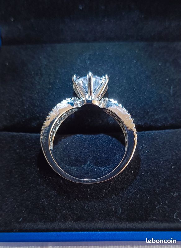 Bague argent 925 avec diamant 7 mm (image 3)