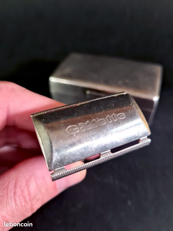 Pack Rasoir De Sûreté Gillette Monobloc Vintage NOS - Avec Lame Silver Platine G1000, Neuf