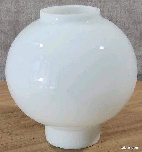 Ancien tulipe globe boule lampe suspension A Emboîtement Opaline Blanc Ø10,3 Cm (image 3)