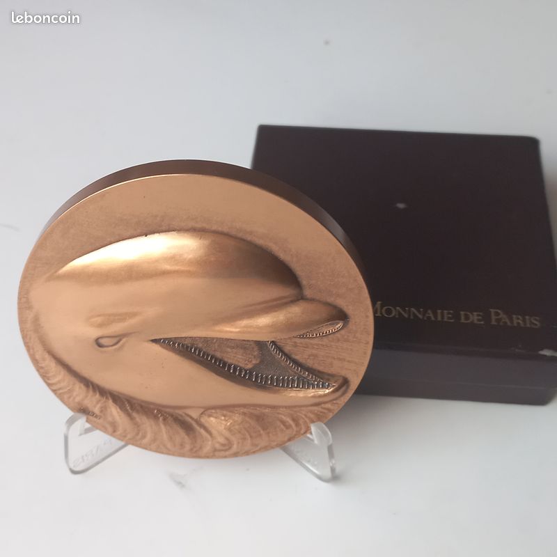 MEDAILLE BRONZE 1957 monnaie de Paris femme Zeus foudre