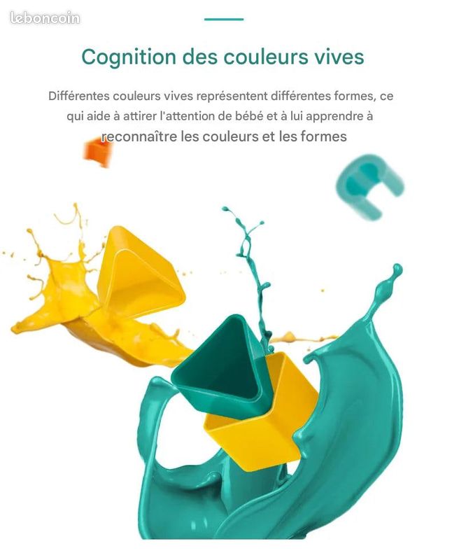 Boîte d'association cognitive de couleur graphique, jouet pour nourrissons et tout-petits, Bloc de construction (image 11)