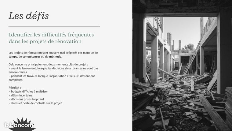 Organisation et pilotage de projets de rénovation