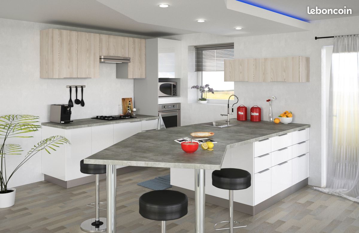 ✅ Meubles de cuisine laqués brillantes sur mesures direct usine en stock ✅ (image 1)