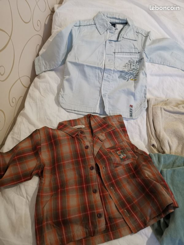 Lot vêtements 18 mois garçon : Chemises / grenouillères (image 2)