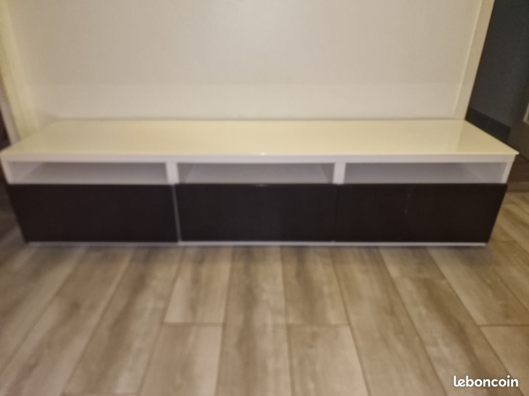 Meuble tele avec plateau en verre (image 1)