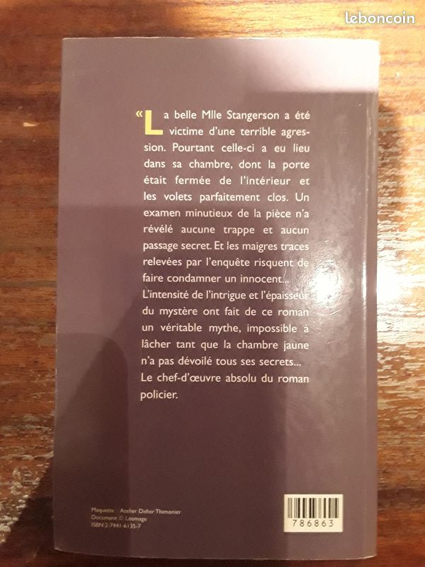 Livre policier pour jeunes ado Le mystère de la chambre jaune, Gaston Leroux (image 2)