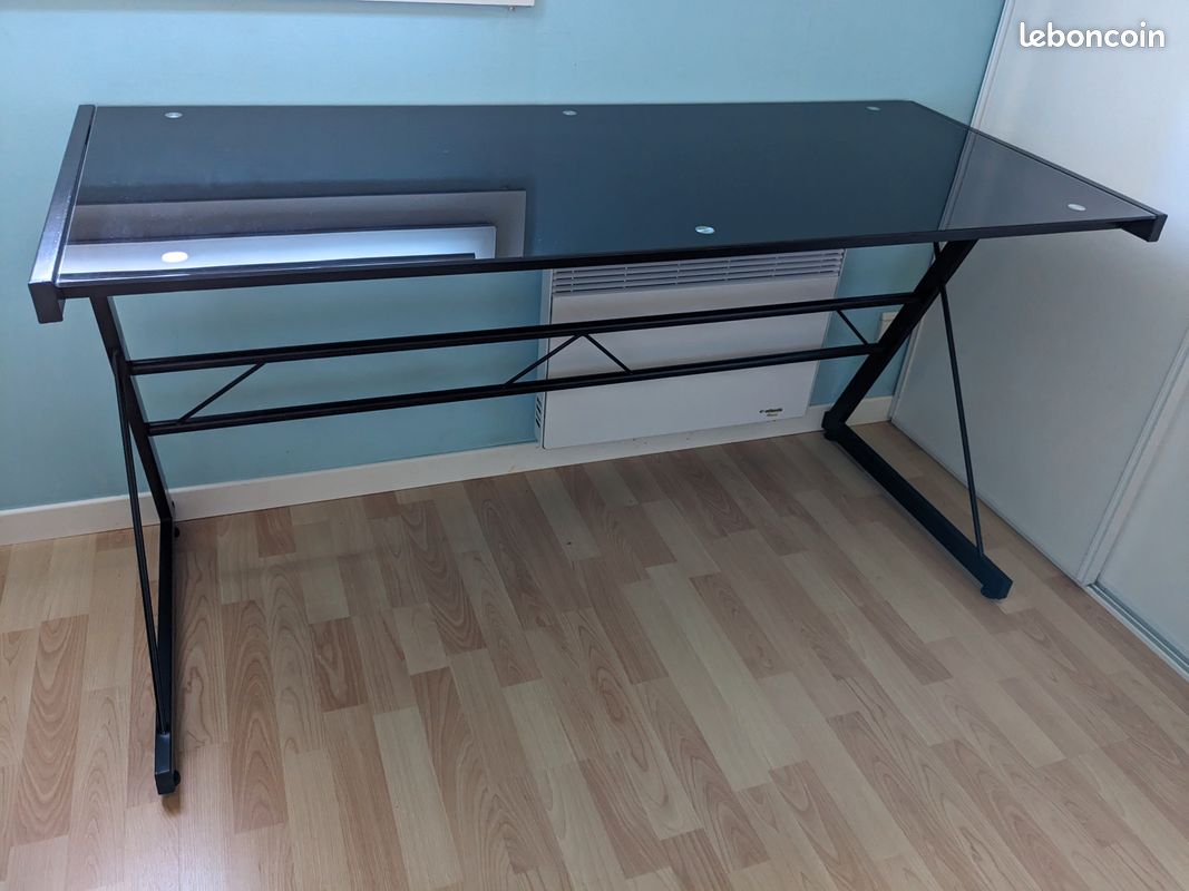 Bureau verre fumé noir (image 2)