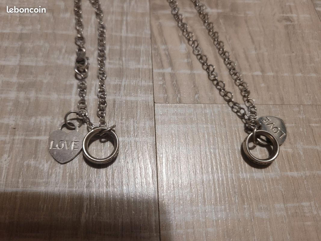 Parure collier bracelet boucles d'oreilles coeur (image 3)