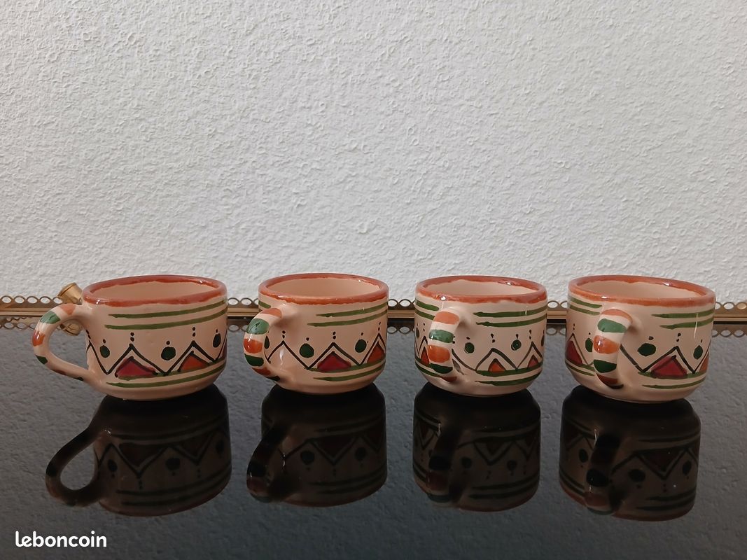 Lot de 4 tasses et un vase ethniques (image 8)