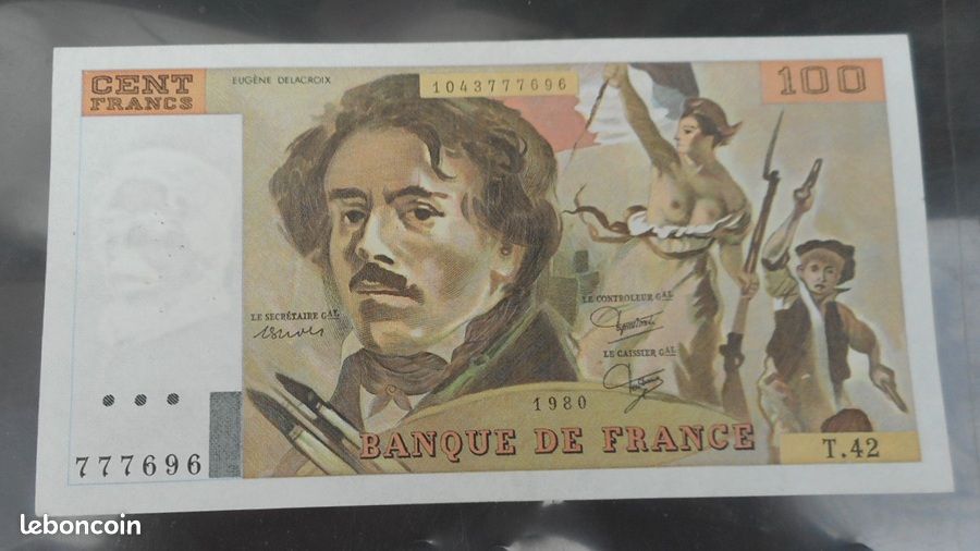 Billet De 100 Francs Eugène Delacroix 1980 - France - G.38 - Francs 1962-1997