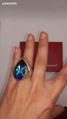 Bague Baccarat Modèle Murmure En Argent 925 - Cristal Violet, Taille 49, Avec écrin, Occasion