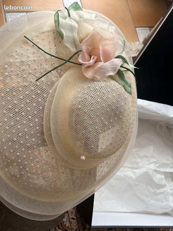 Chapeau beige mariage FRANCK & FILS (image 5)