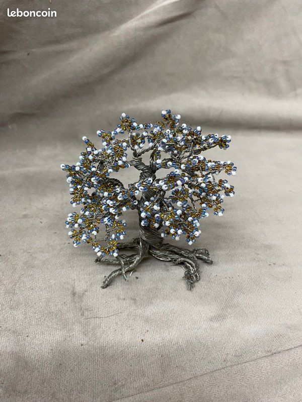 Bonsaï en fils argenté avec perles (image 2)