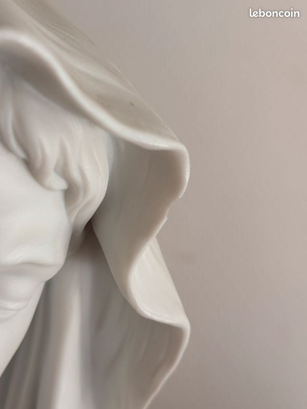 Ancien Sculpture Vierge Marie Voilée Mater Dolorosa Mère Douleurs Renaissance Baroque Biscuit XIXème (image 3)