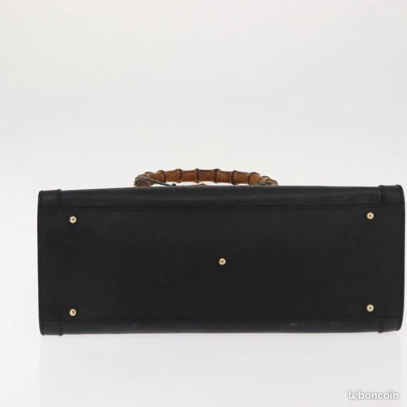Sac à main GUCCI Bamboo en cuir Noir/Doré 0021186 0260 FM18 (image 9)