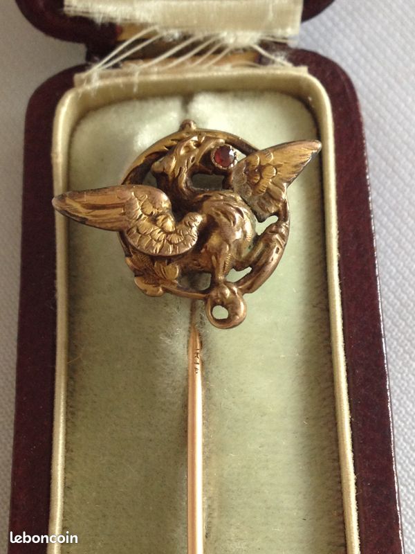 LOT 4 EPINGLES A Cravate Ancienne Plaque Or Fix Antique Tie Pin EUR 55,00 - FR
