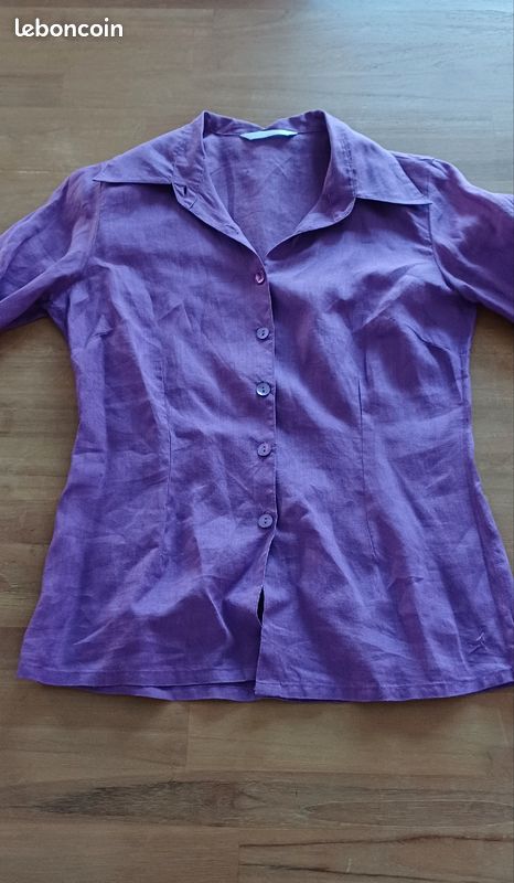 Chemise en lin violette Promod S Vêtements