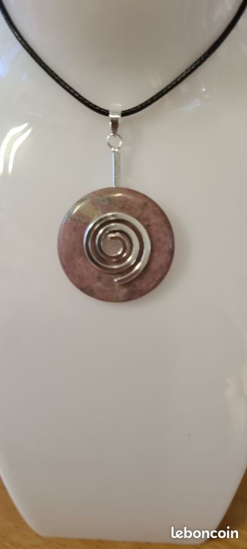 Pierres et Minéraux. Pendentif Donuts Rhodochrosite (image 1)