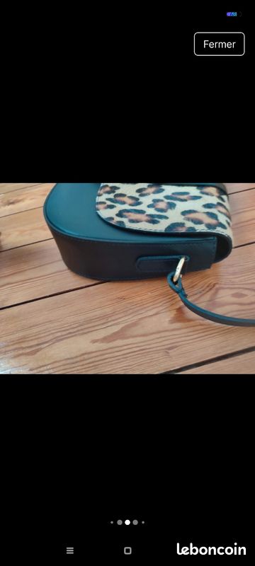 Sac cuir noir léopard (image 4)