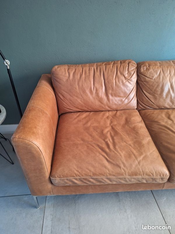 Canape cuir marron maisons du monde (image 4)