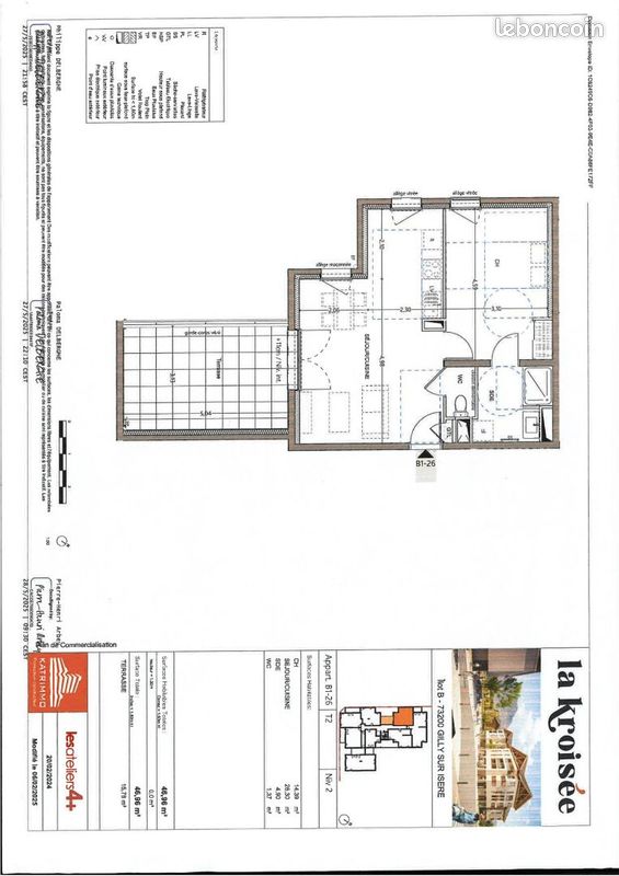 Appartement 2 pièces 47 m² · à Gilly-sur-Isère · 47 m² · 845 €